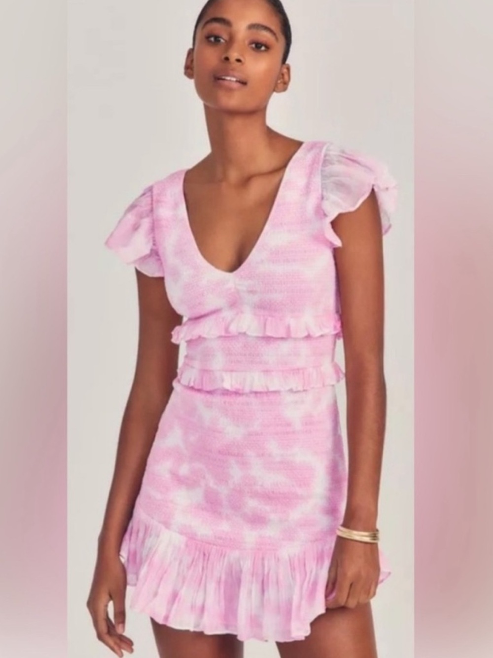 LoveShackFancy Sonara Mini Tie Dye Dress